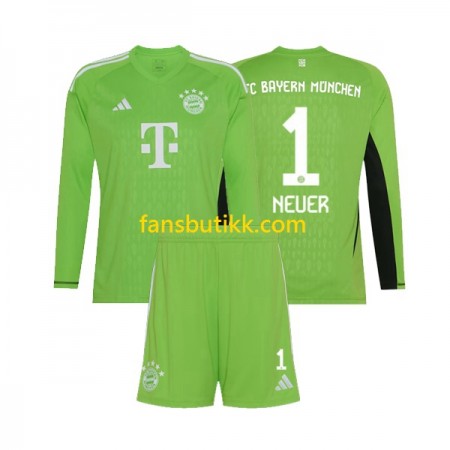 Fotballdrakt FC Bayern München Manuel Neuer 1 Keeper Barn Bortetrøye 2023-2024 Langermet